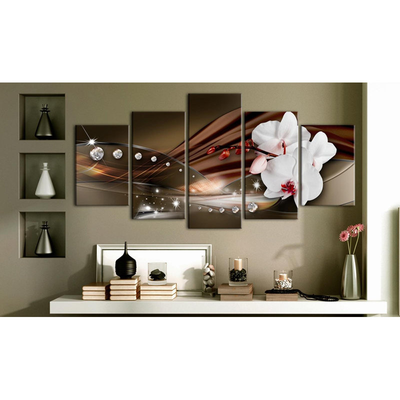 Diamant scintillant sur toile, 5 pièces, H 40 po x l 80 po x P 0,7 po