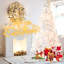 Arbre de Noël blanc pré-éclairé avec fil mémoire - lumières incandescentes chaudes, pointes, conception à dépliage automatique, support en métal stable, arbre de Noël artificiel en PVC-1892263867