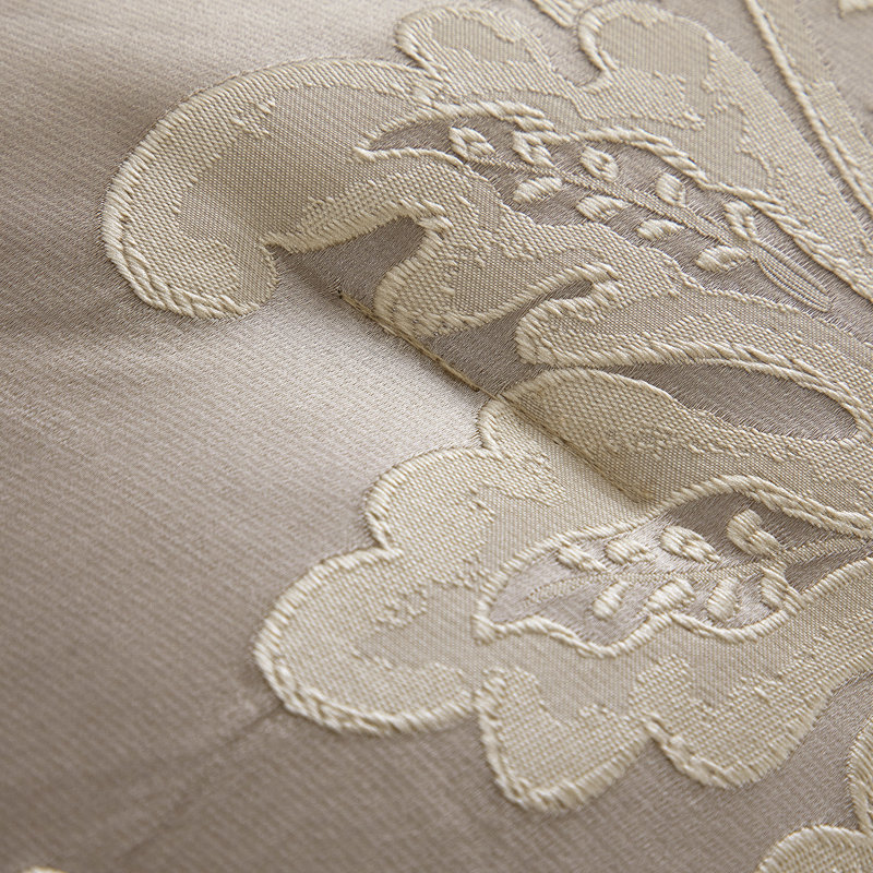 Beige King Damask Microfiber 7-Piece Comforter Set