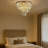 Luxury Water Ripple Glass Flush Mount Modern Brass Frame Lighting Fixture For Dining Room Living Room And Kitchen Island-766724009