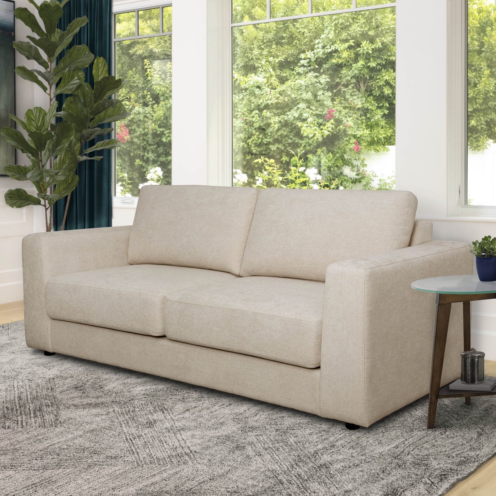 85'' Upholstered Sofa, Sand