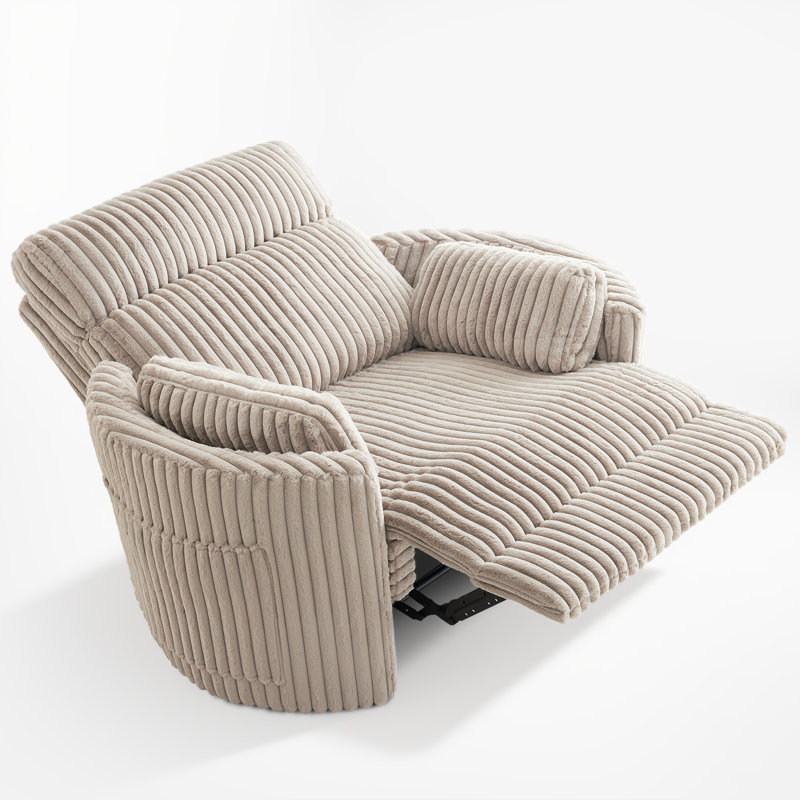 Fauteuil inclinable électrique surdimensionné en fausse fourrure de 54 po avec support lombaire réglable et port de charge USB