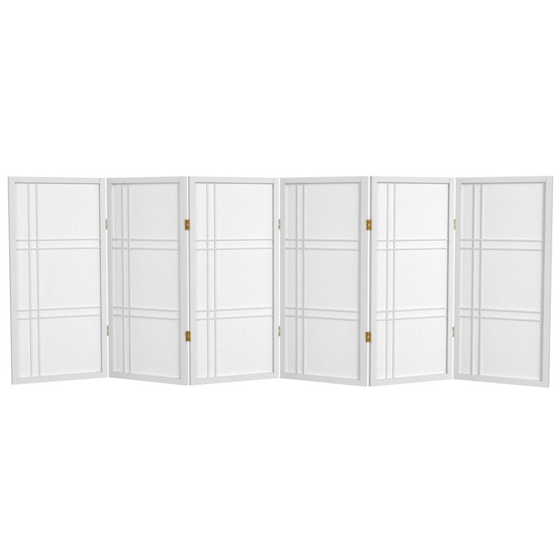 Keitez 3 ft. H Short Folding Shoji Screen, 6, White