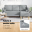 Ensemble de canapé vidaXL avec coussin en polyester gris clair-233853676