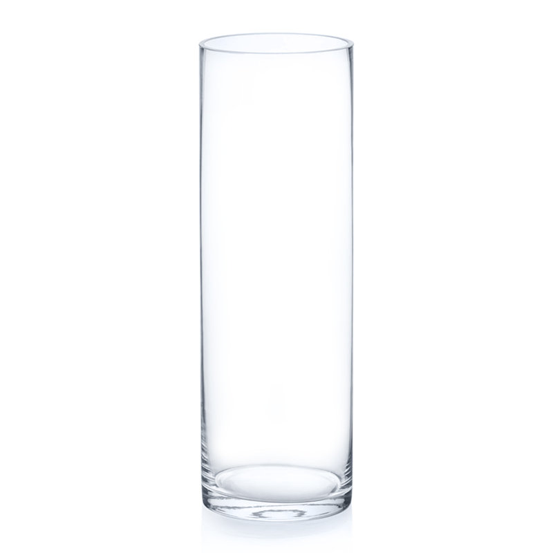 Vase en verre transparent, H 12 po x l 4 po x P 4 po