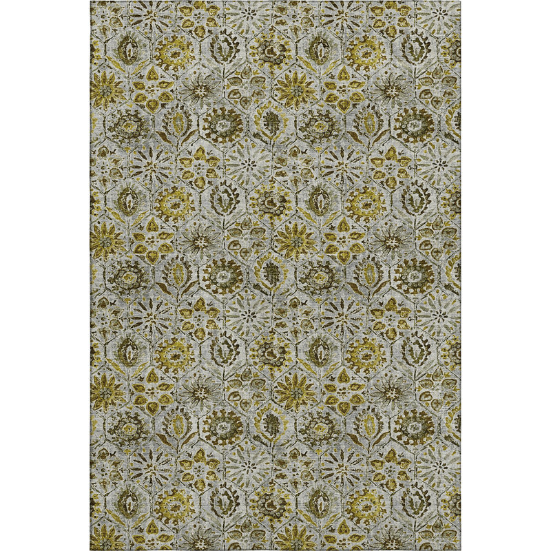 Premium Machine Washable Mayfield AMF1938 Floral Rug, Rectangle 5' x 7'6"