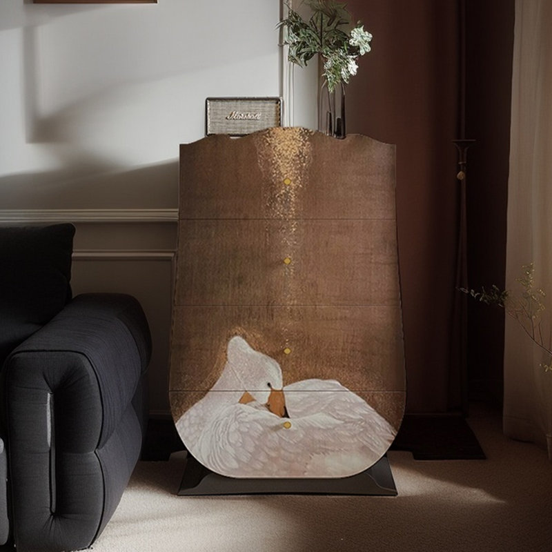 Commode décorative en bois à quatre tiroirs Creative
