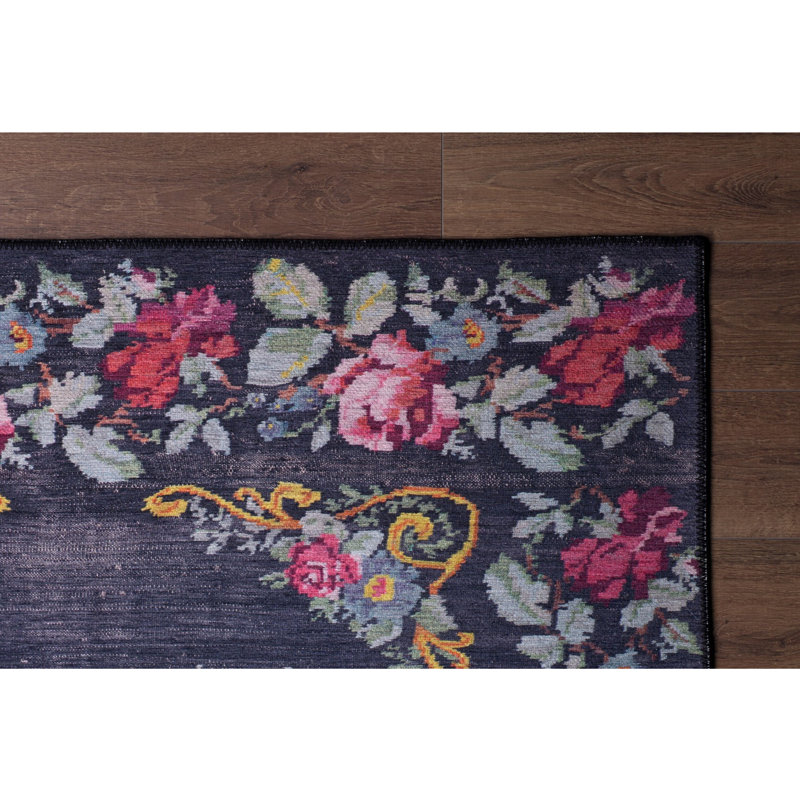 Tapis luxueux lavable à la machine, 4,9 x 7,5 pieds, 100% polyester, 1850 g / m², hauteur des poils: 0,2 pouce | Envers écologique en polyester recyclé | Parfait pour le salon et la chambre à coucher, conception douce et durable