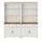 Scarlett 72.1"H X 67.7"W Set Of 2 Bookcase With Doors & Drawers, 5 Tier Bookshelf, Tall Book Case Shelf With Glass Storage Cabinets, Large Farmhouse Bookshelves For Living Room Bedroom Home Office Kitchen-457399985