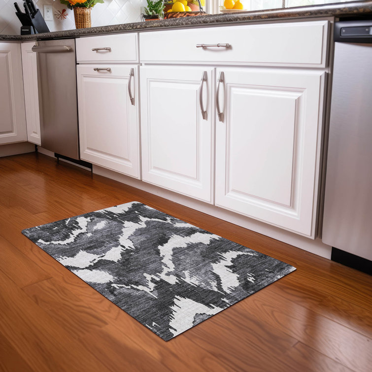 Premium Machine Washable Prisco Black Rug