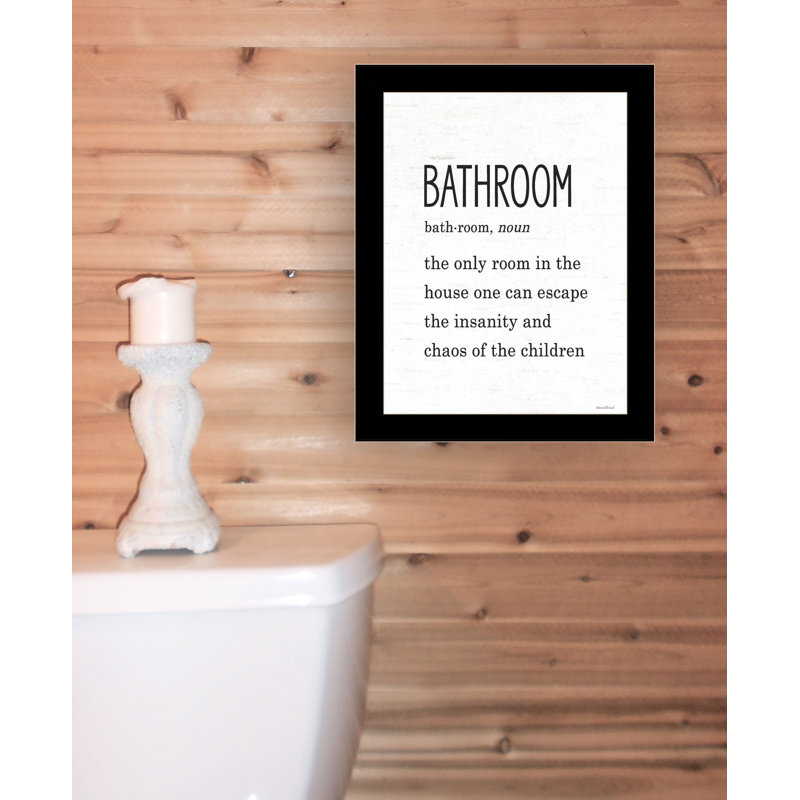 Art mural encadré pour salle de bain, L 14 po x H 18 po, Cadre noir
