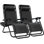 Best Choice Products - Ensemble de 2 fauteuils inclinables réglables en acier à mailles zéro avec coussins et plateaux porte-gobelets, beige