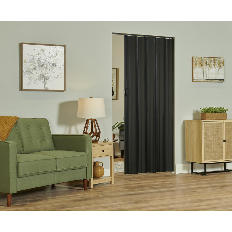 Porte accordéon en PVC / vinyle Spectrum Sienna, 48 po x 80 po, Noir