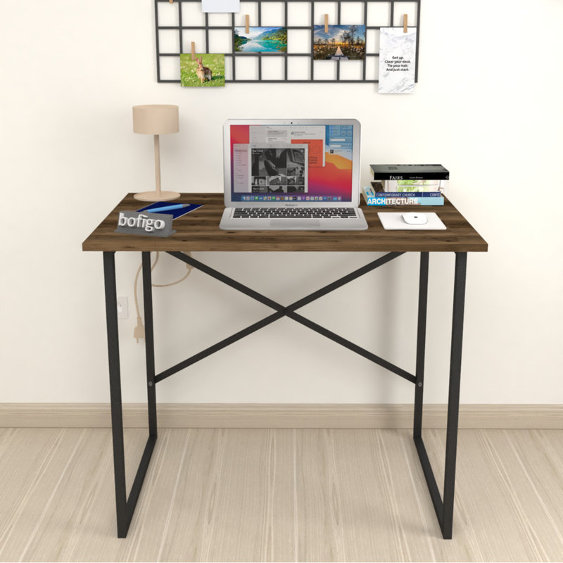 Aistis Rectangle 90cm L Computer Table, Dark  Brown