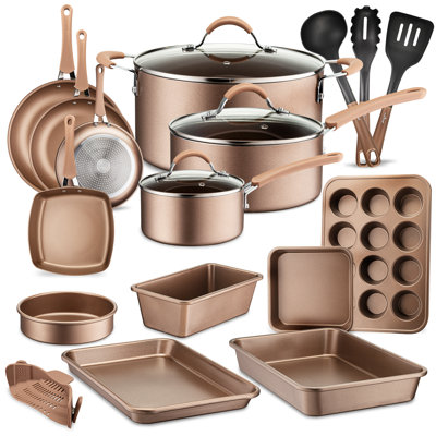 NutriChef 21 Pieces Aluminum Non Stick Cookware Set