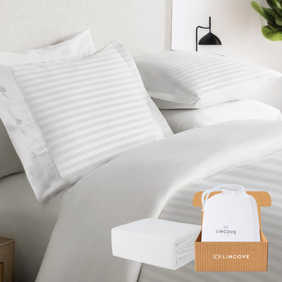 Ensemble de housse de couette de luxe Lincoln Collection Denia - 100% satin de coton ultra doux