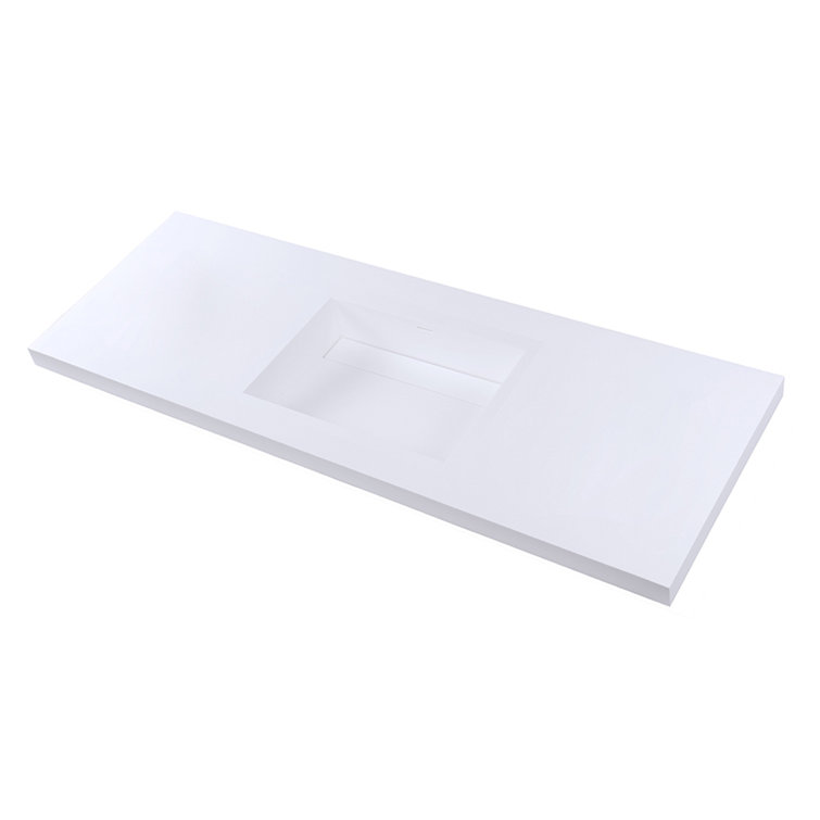 LACAVA Kubista 21'' Solid Surface Rectangular Bathroom Sink with Overflow