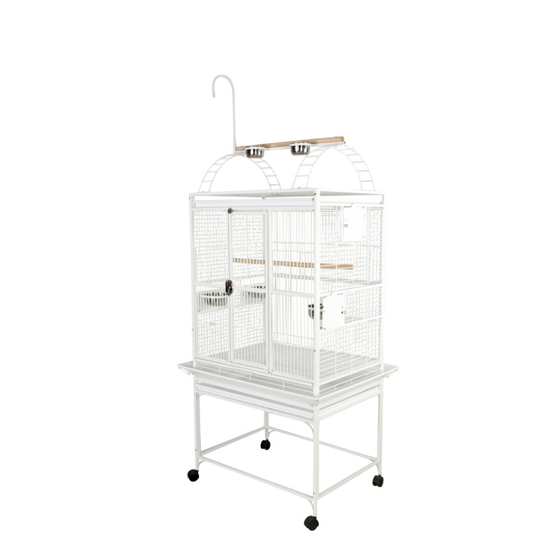 Grande cage à oiseaux blanche, Blanc pur, 66" H x 32" W x 23" D