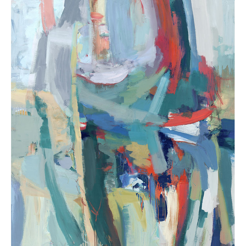 Island Blues Print by Fern Cassidy, 51" H x 47" W x 1.5" D, Glass Coat