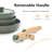 10 Pcs Pots And Pans Set Non Stick, Nonstick Kitchen Cookware Sets Detachable Handle, Induction Pots And Pans Set With Removable Handle, RV Cookware For Camping, Oven Safe, PFOS, PFOA Free, Green