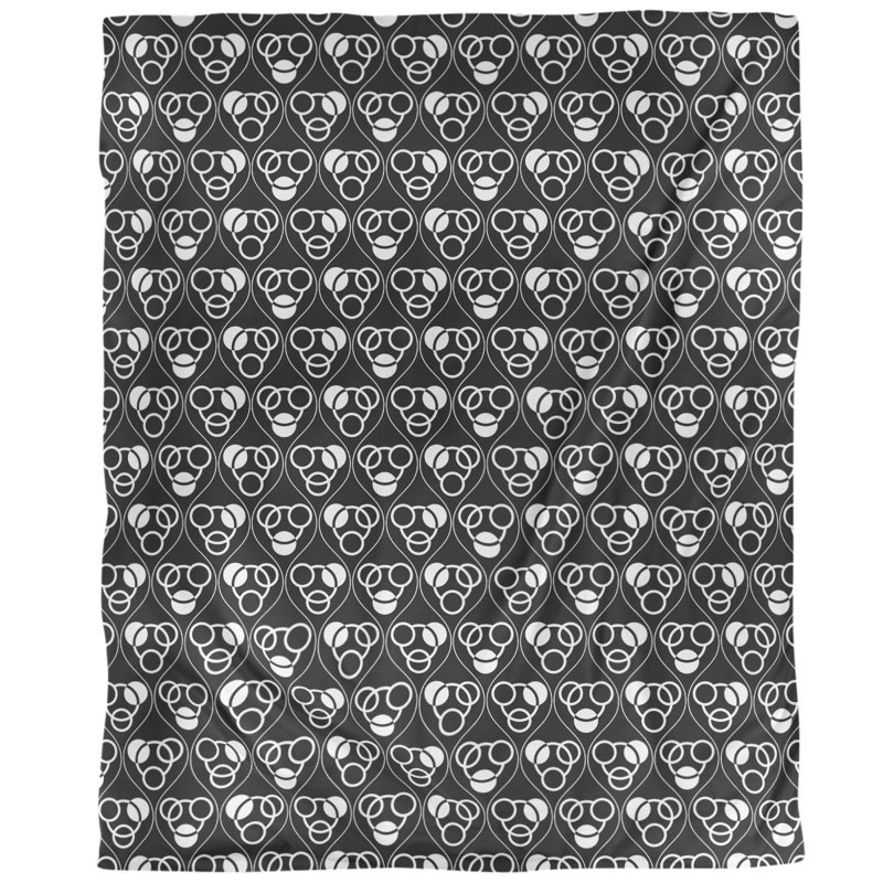 Housse de couette simple Circles Waves, Housse de couette pour grand lit, Noir clair, Microfibre