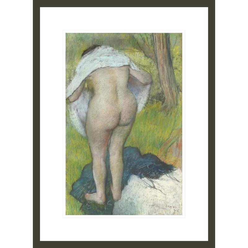 «Girl Drying Herself» par Edgar Degas, impression giclée encadrée, H 21,75 po x l 15,98 po