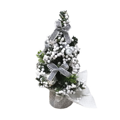 Décoration de Noël 20 cm / 7,9 pouces Petit ornement d'arbre de Noël Mini arbre de Noël Décoration de Noël Cadre de scène pour le salon Bureau Ornements de chambre à coucher