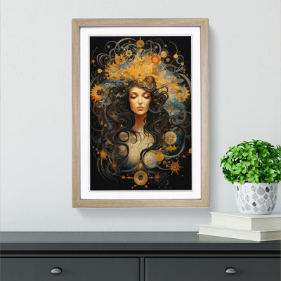 XYZ-FRM-V1223-1671 Virgo Zodiac Modern - Single Picture Frame Print on Wood
