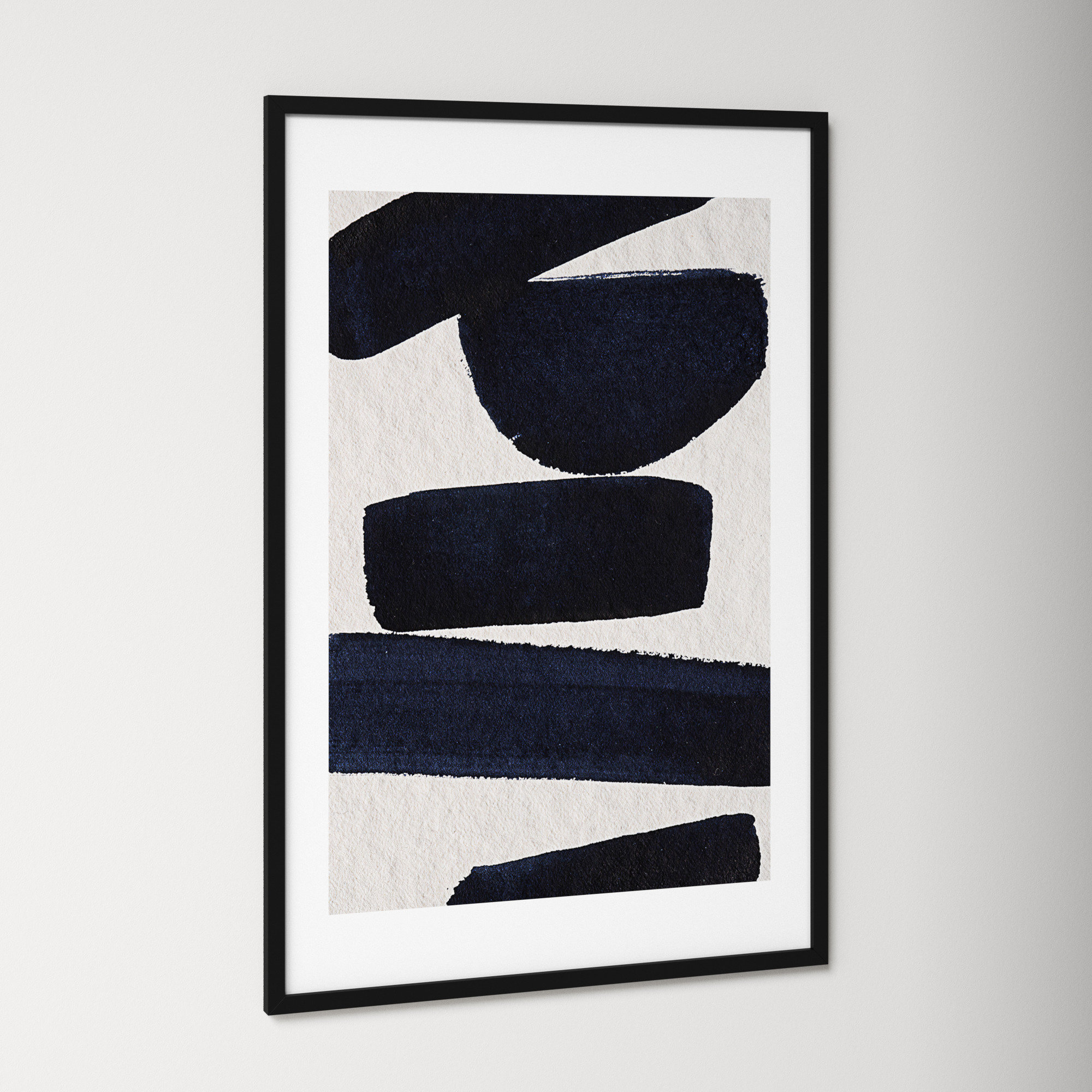 Japandi 5 by Simon West, Black, 42.15" H x 28.4" W x 0.88" D