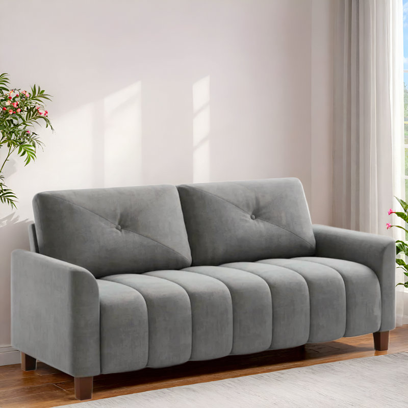 67" Sofa Couch With Armrest, Gray