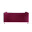Causeuse en velours bourgogne avec 2 coussins