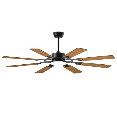 Ventilateur de plafond de 52 pouces avec lumières et télécommande, 8 pales en contreplaqué, moteur à courant continu réversible à 6 vitesses, 3CCT, ventilateur de moulin à vent pour la cuisine, le salon et la chambre à coucher