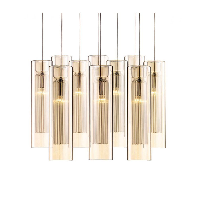 Luminaire suspendu ambre 2 niveaux