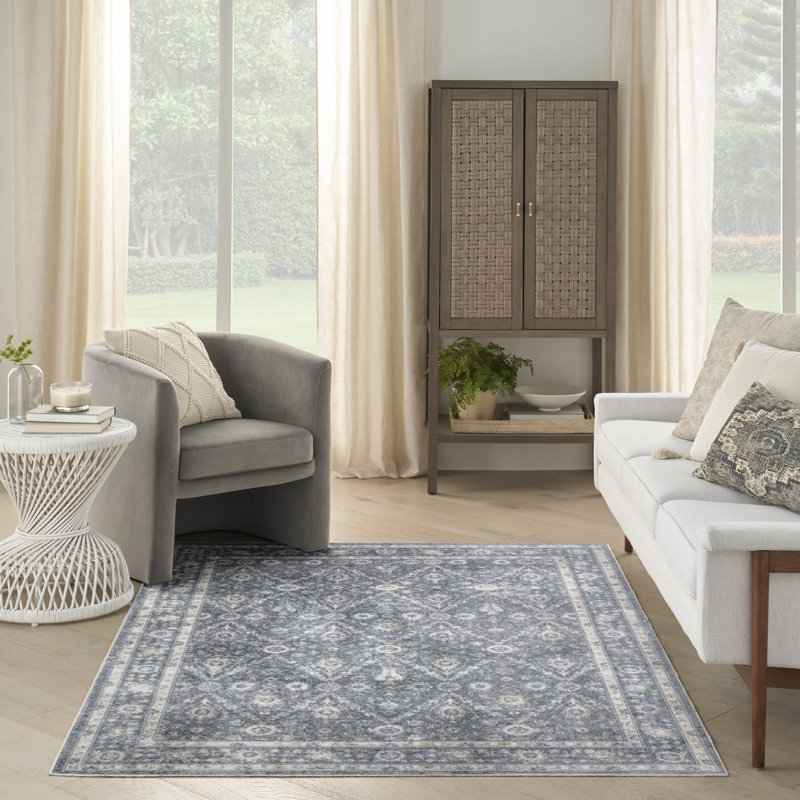 Tapis bleu foncé Nourison Astra, Rectangle 4 pi x 6 pi