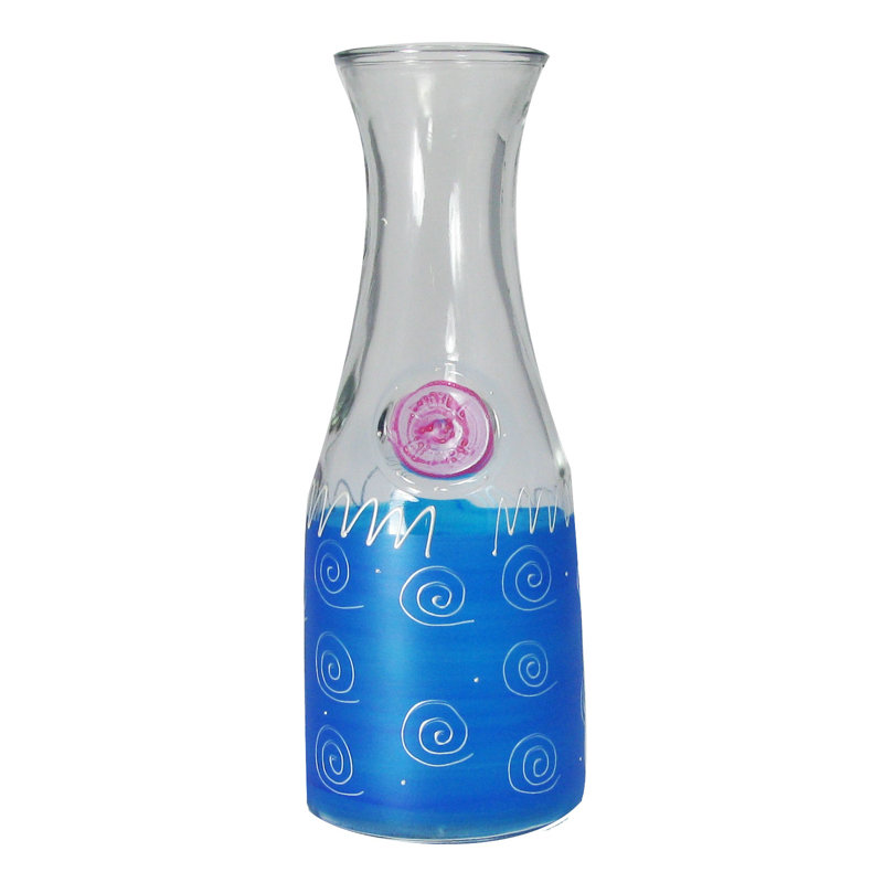 Carafe en verre péruvienne Splendor Hannover, Turquoise