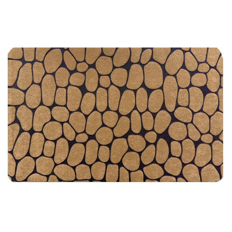 Tapis de porte polyvalent à envers en caoutchouc résistant à l'abrasion et antidérapant Brown Stones