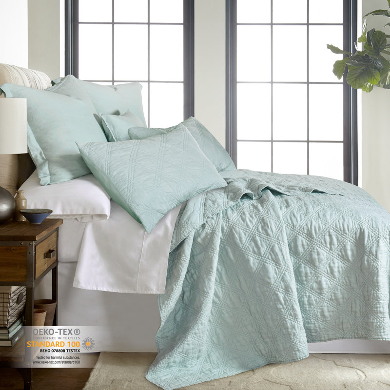 Washed Linen Spa Quilted King Sham