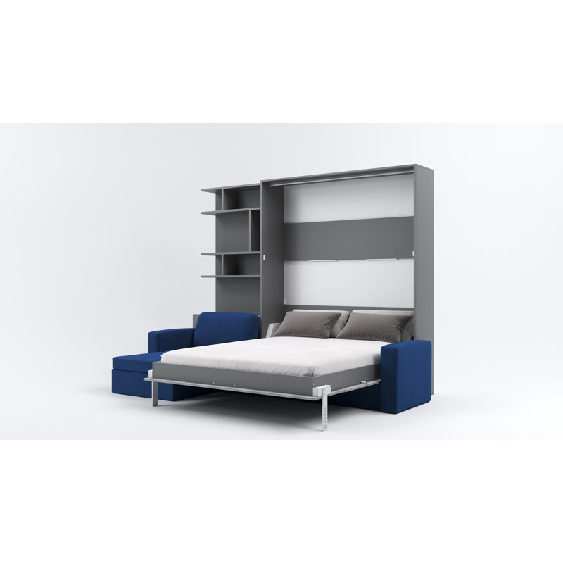 Neidelin Upholstered Bed, Slate Grey/Bronx