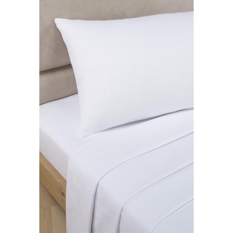 Hristos Percale Fitted Sheet, Small Single (2'6), White