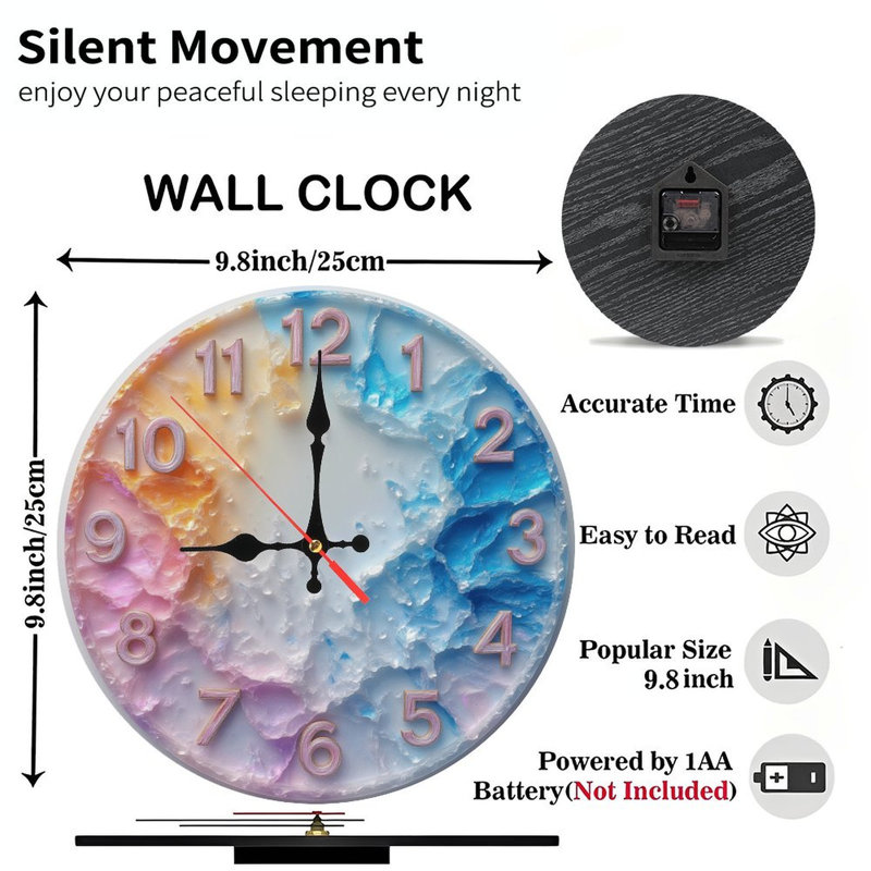 Horloge texturée pastel