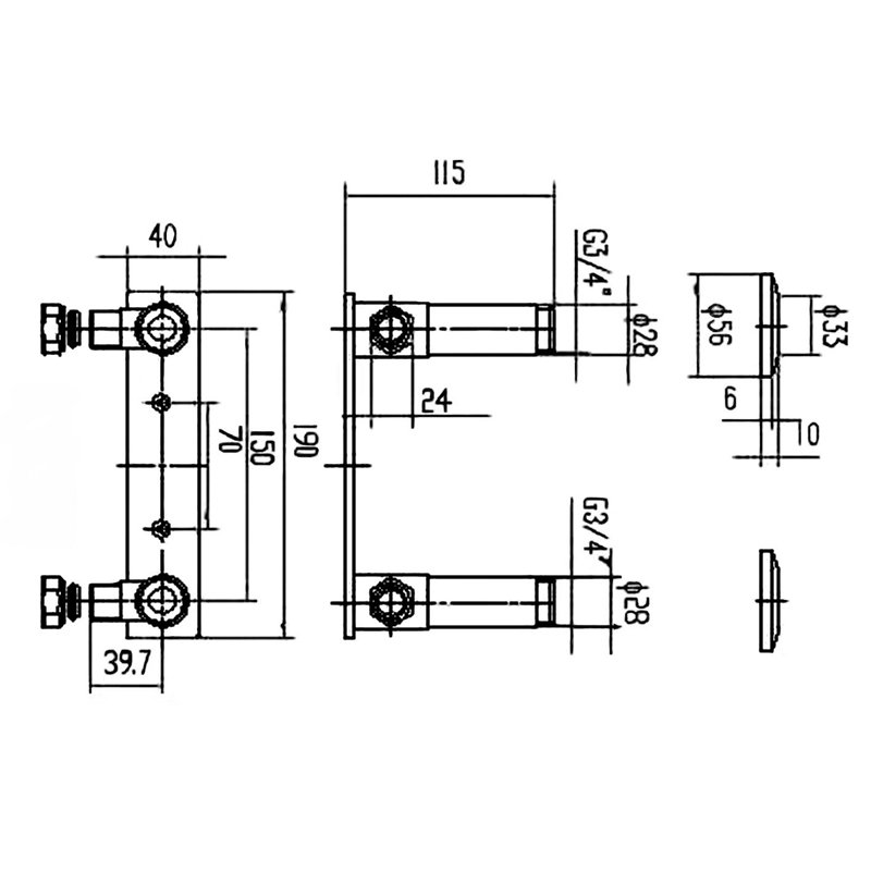 Fast Fit Bracket for Bar Thermostats in Chrome