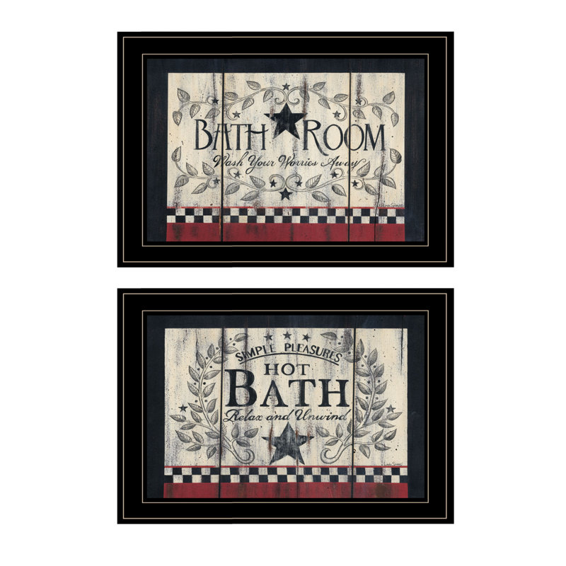 Ensemble de deux "Hot Bath", impression encadrée, H 15 po x l 19 po, Noir, noir, noir, noir