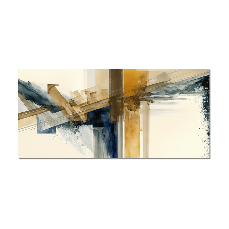 «Modern Watercolor Abstract II», impression sur toile, Toile tendue, H 28 po x l 60 po x P 1,5 po