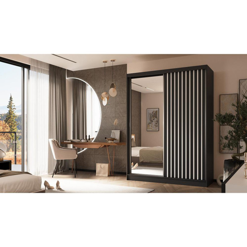 Ashantia 2 Door Sliding Wardrobe, Black