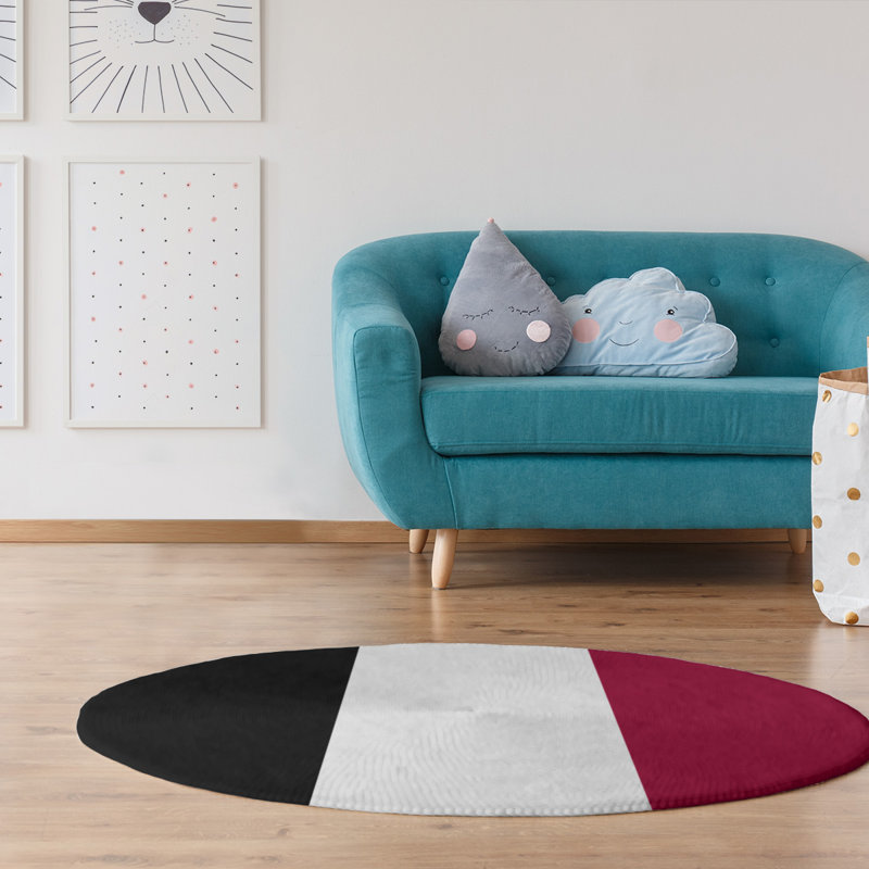 Chenille Striped Indoor Rug, Round 5'