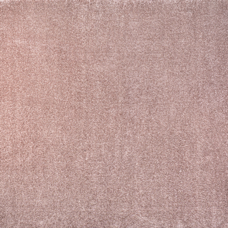 Auldridge Solid Low-Pile Pink Rug, Square 5'3"