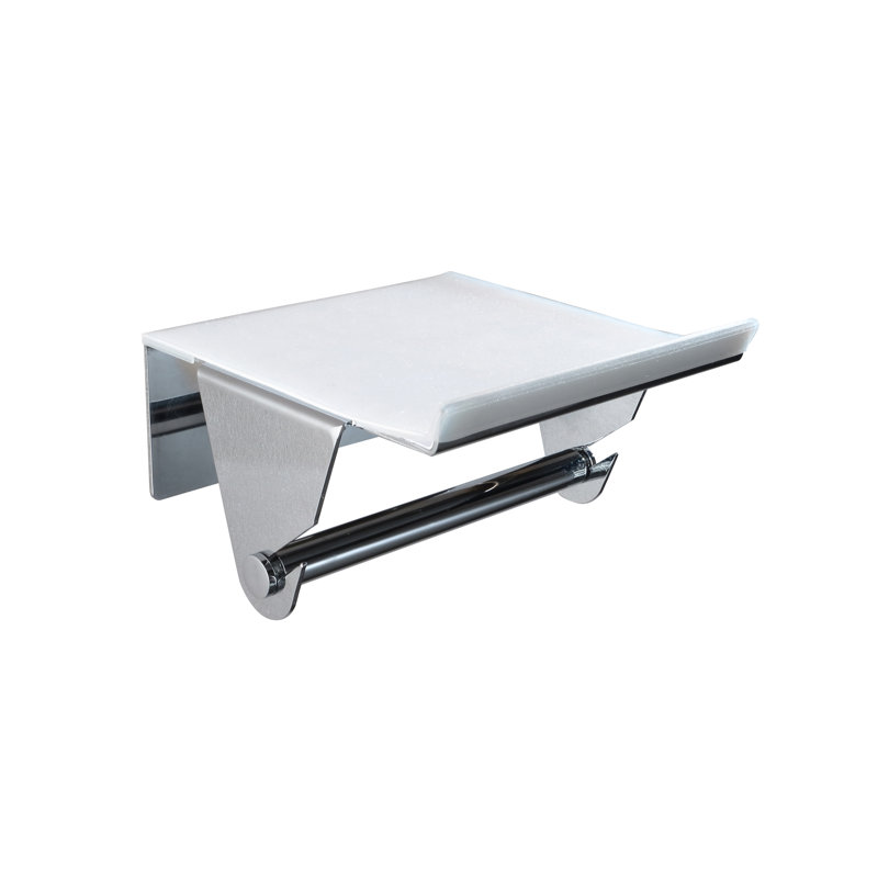 PORTE-papier avec tablette noire (Yass), Chrome
