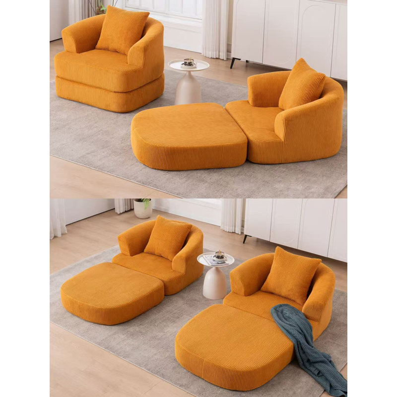 Fauteuil inclinable pliable, Jaune