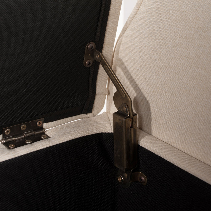 Banc de rangement à couvercle rabattable Maconay, Ciel beige neutre