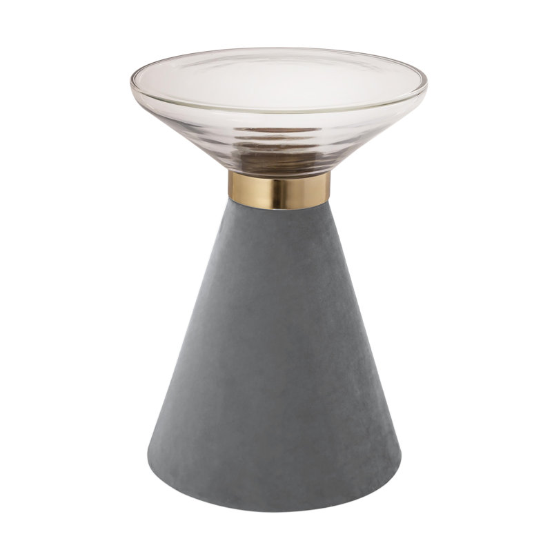 Glass Top Pedestal End Table
